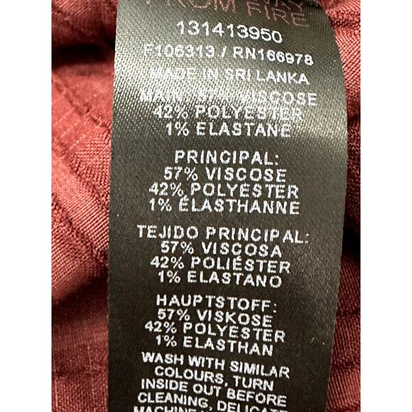 Topshop Striped Blouse Long Sleeves Button Up Front Panel Burgundy Women's 4 NWT - Picture 10 of 10